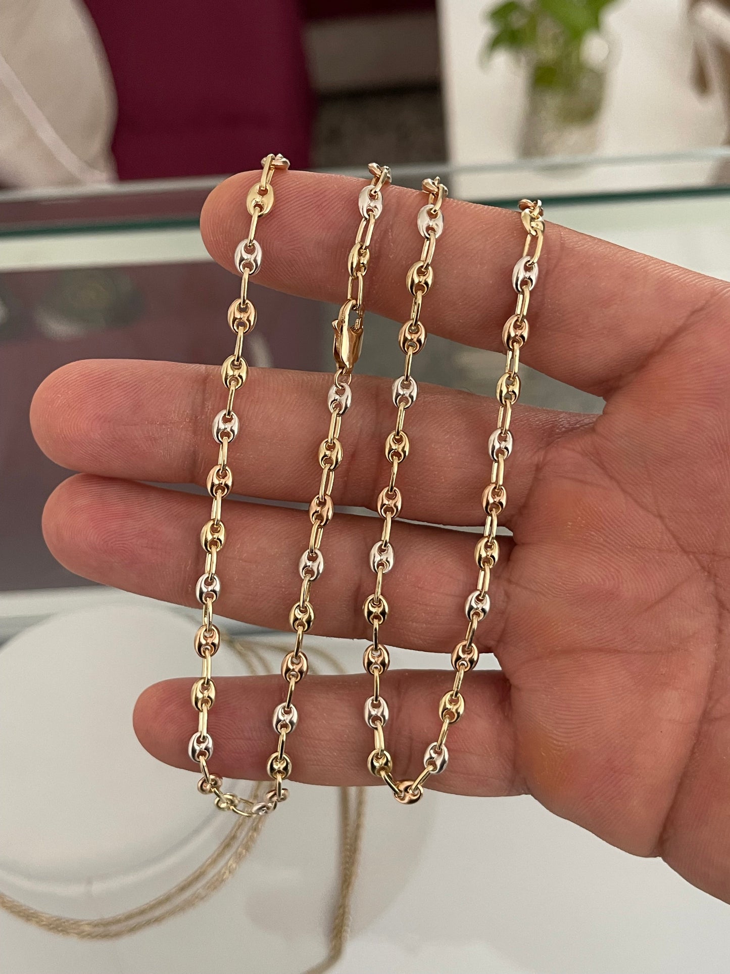 Cadena GCC exclusive 3 oros 3mm ( 60cm )