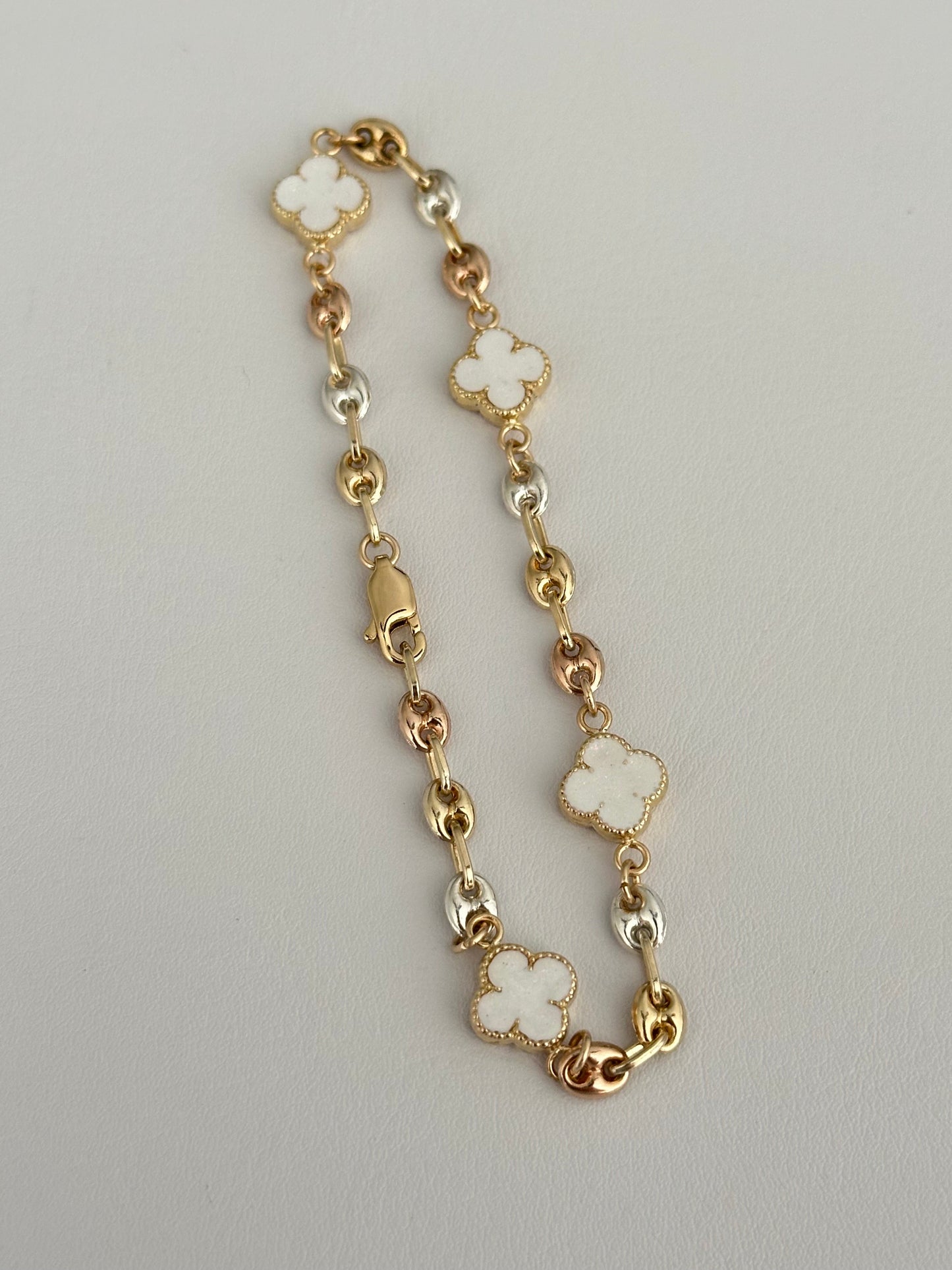 Esclava trebol blanco mini exclusive