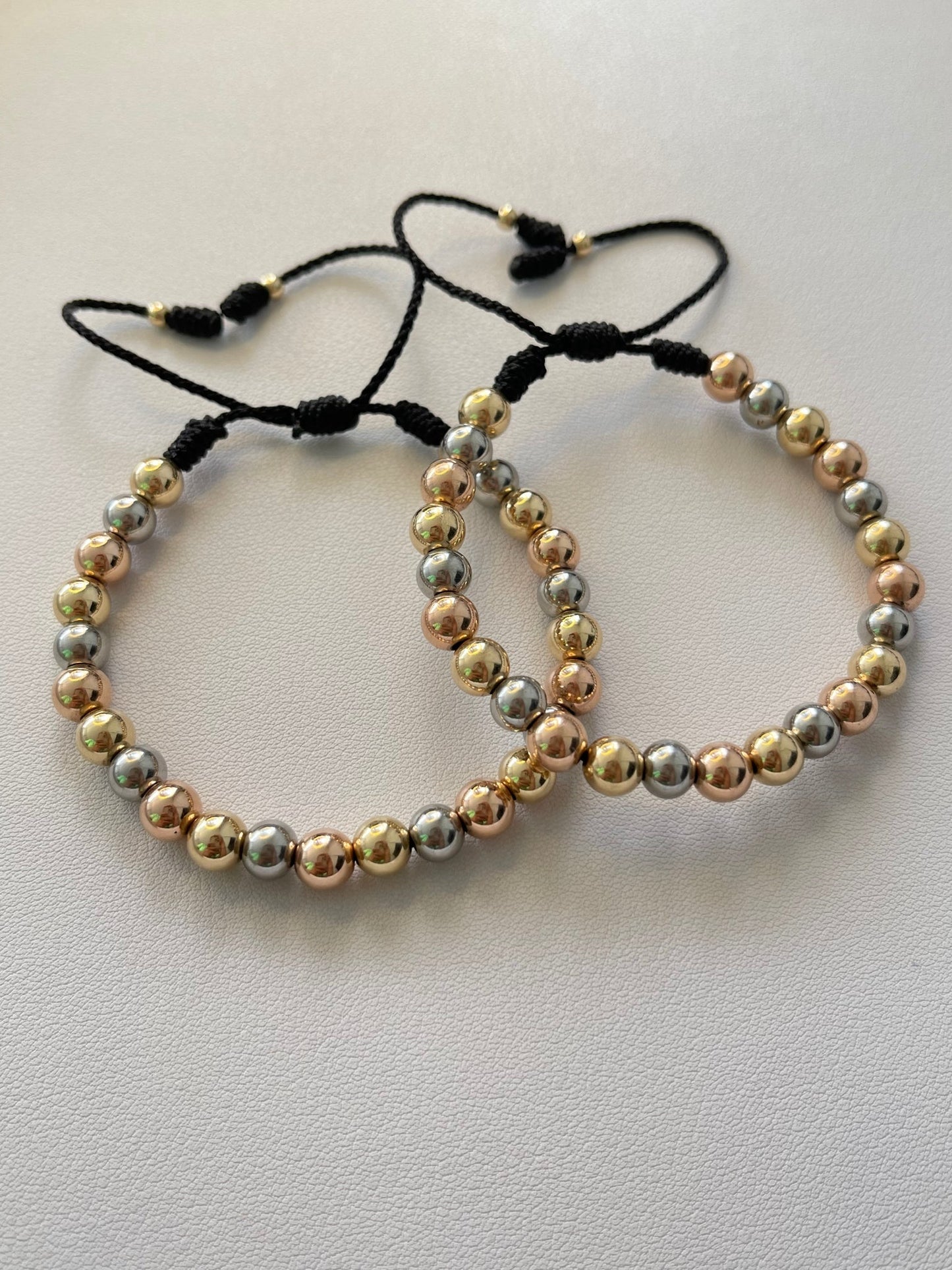 Pulsera Pareja 3 oros 6mm