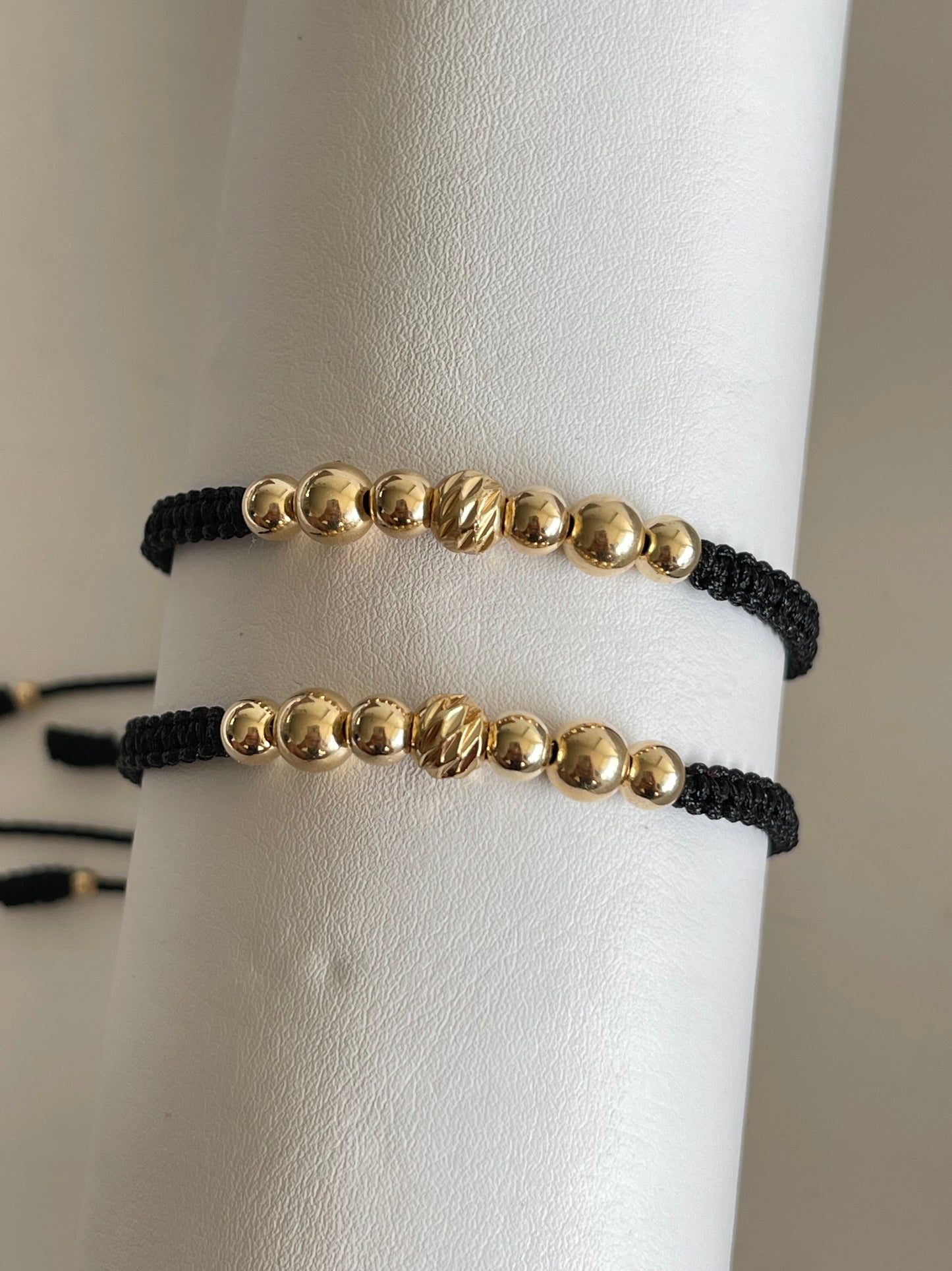 Pulsera Pareja Balín diamantado (6mm y 5mm)