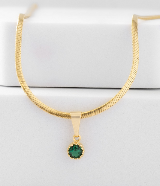 Dije Circonia Mini Redonda pequeña Verde