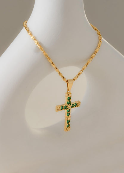 Cadena caracol gruesa 45cm + dije green paradise