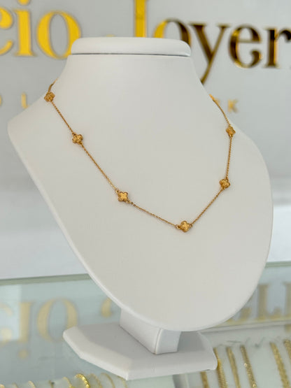 Collar trebol diamantado 45cm