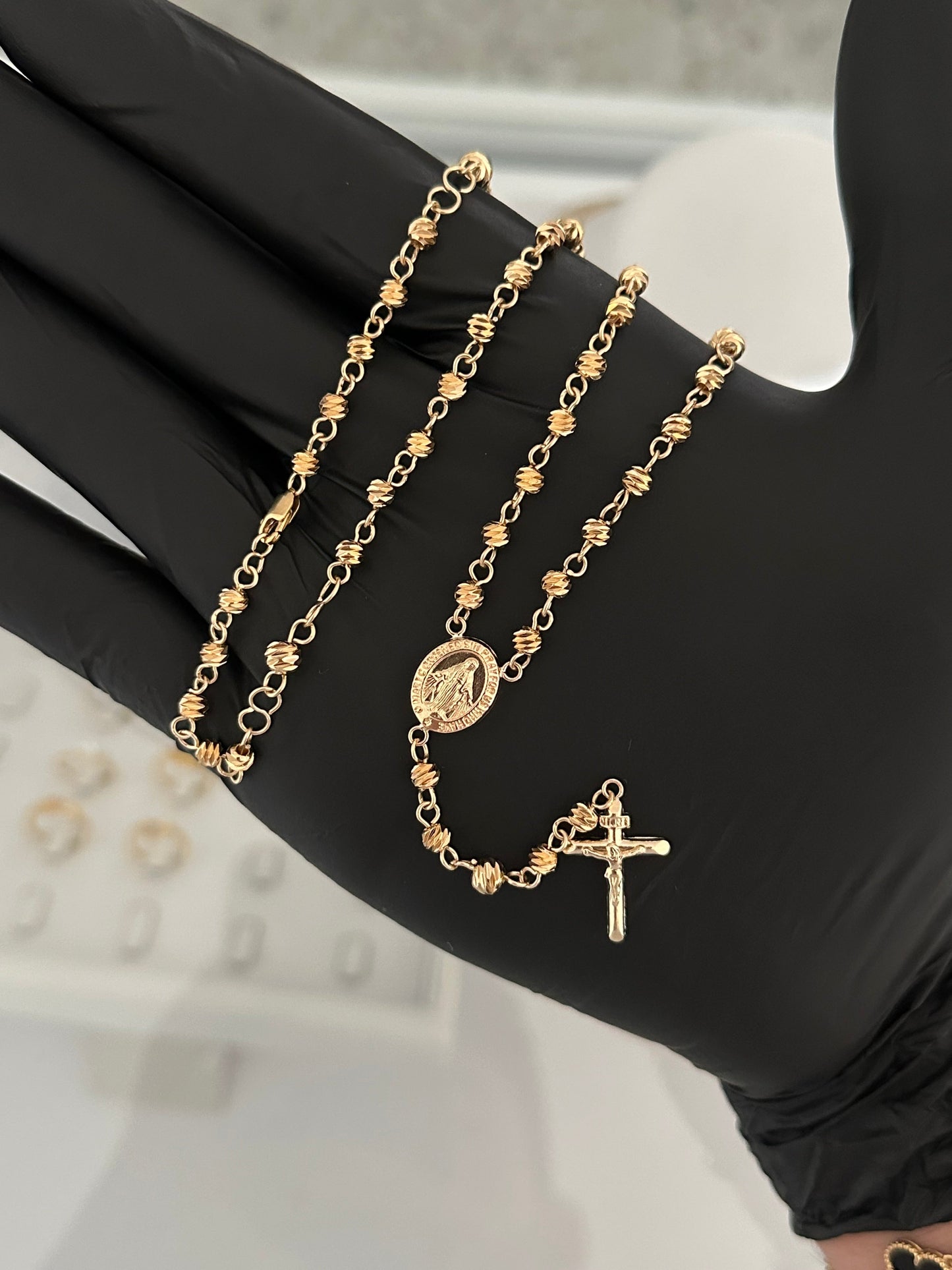 Rosario dama balin 4mm diamantado (50cm)