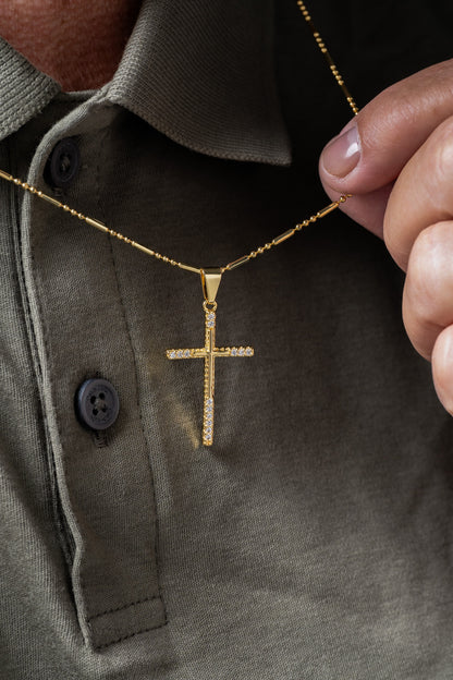 Cadena Canutillo Militar (65cm ) + Dije Cruz Spitze 14