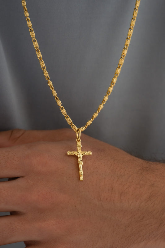 Cadena caracol gruesa 65cm + madero pequeño