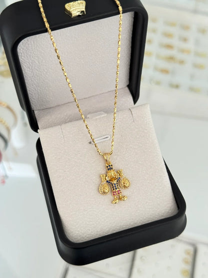 CADENA TUBE GOLD IT 65CMS + DIJE TÍO RICO PEQUEÑO