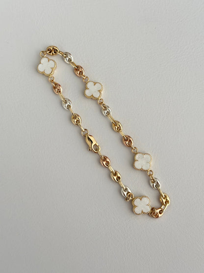 Esclava trebol blanco mini exclusive