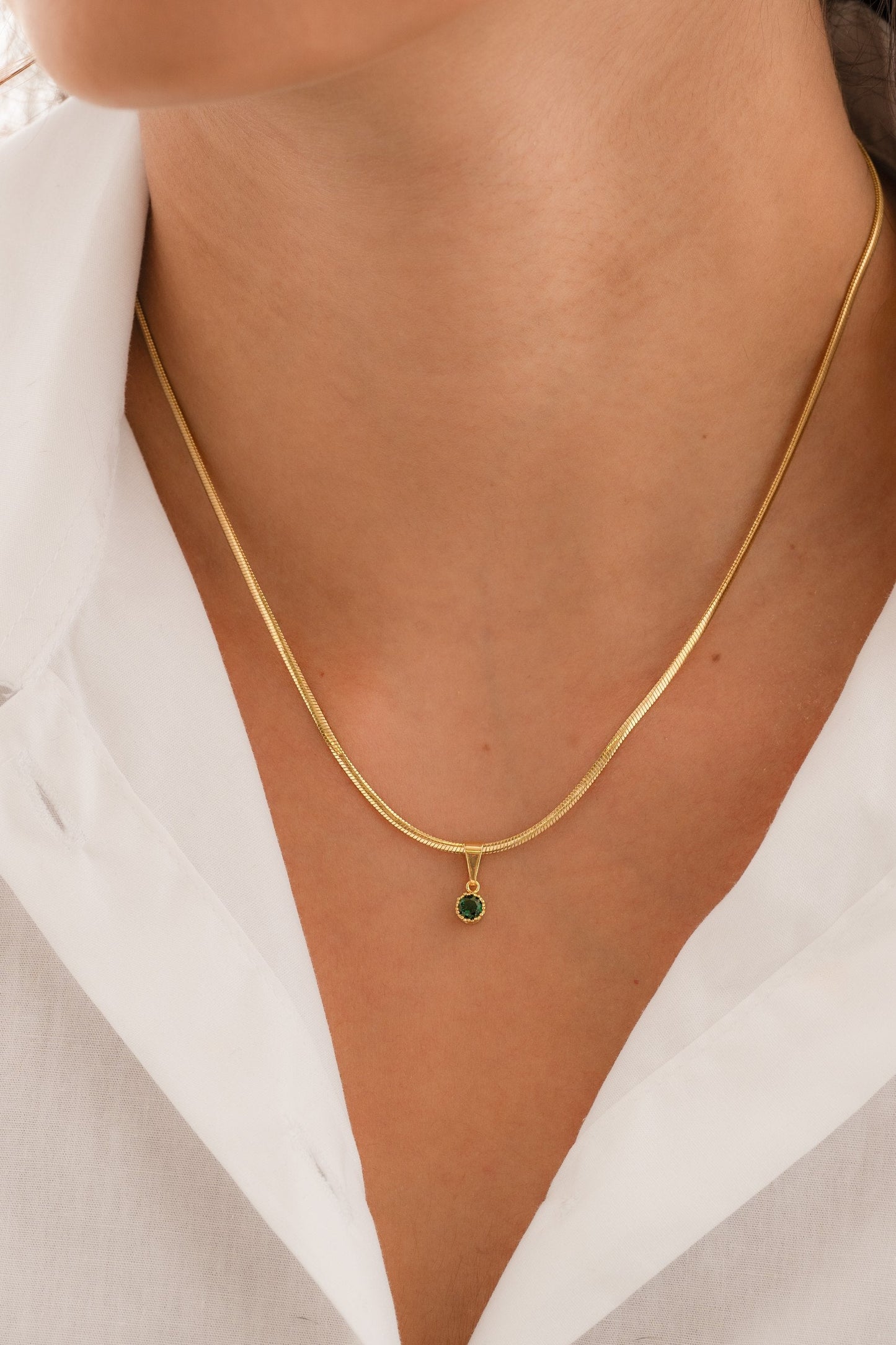 Dije Circonia Mini Redonda pequeña Verde