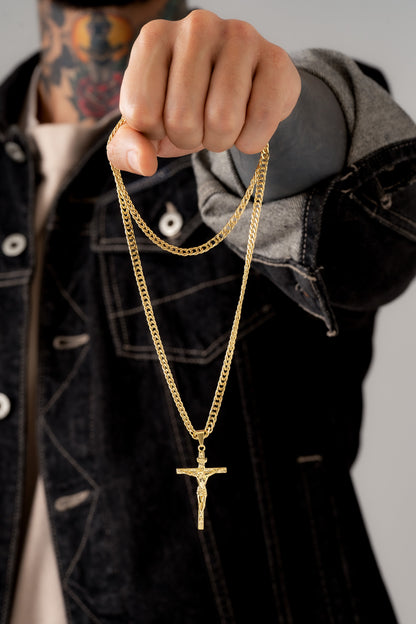 Cadena Continua 4mm (65cm) + Dije Madero grande