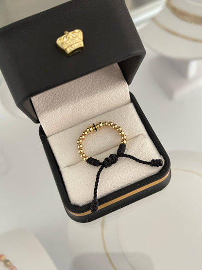 Anillo tejido Circon negro