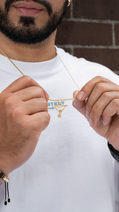 Cadena serpiente (65 cm ) + Dije Cristo Dali 2.3cms