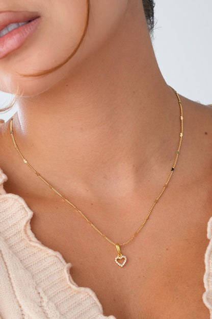 Cadena in love punteras 45cm + dije heartsy