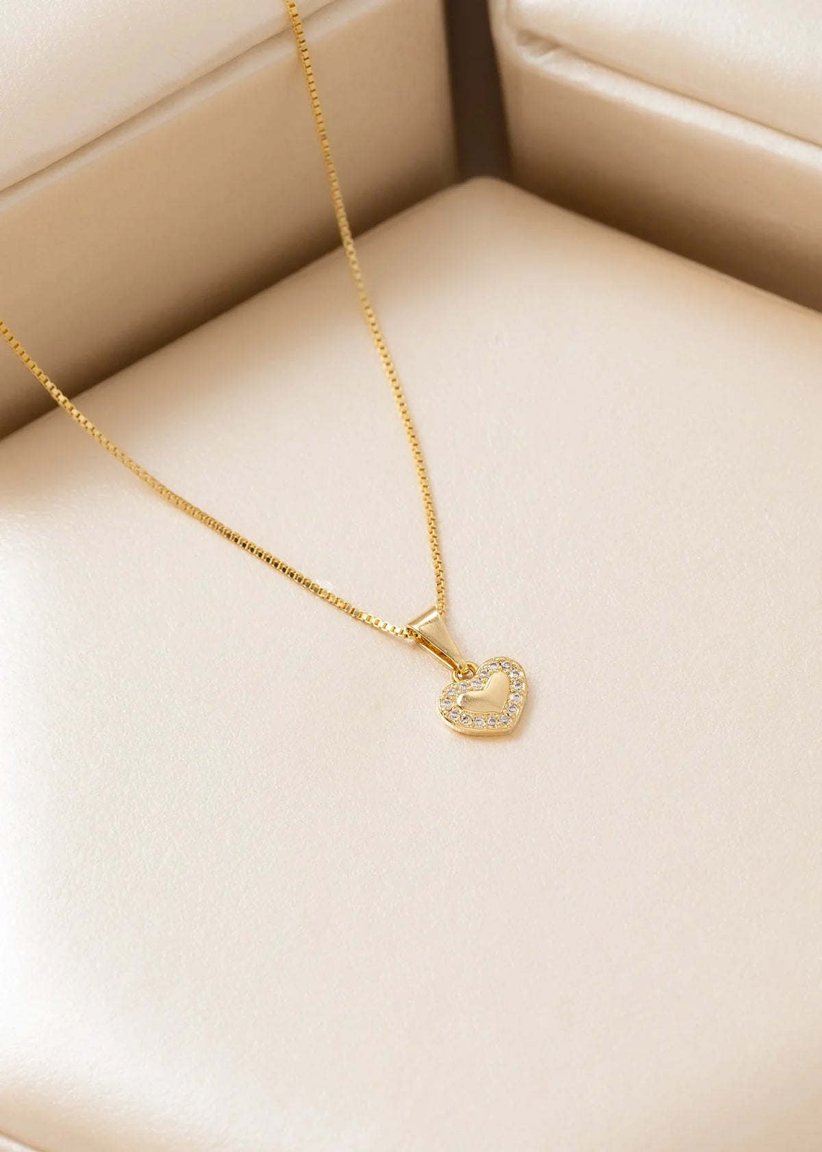 Cadena Veneciana 1.1 mm 45cm + Dije Little Crystal Love