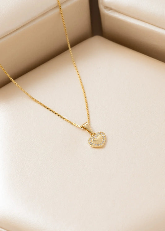 Cadena Veneciana 1.1 mm 45cm + Dije Little Crystal Love