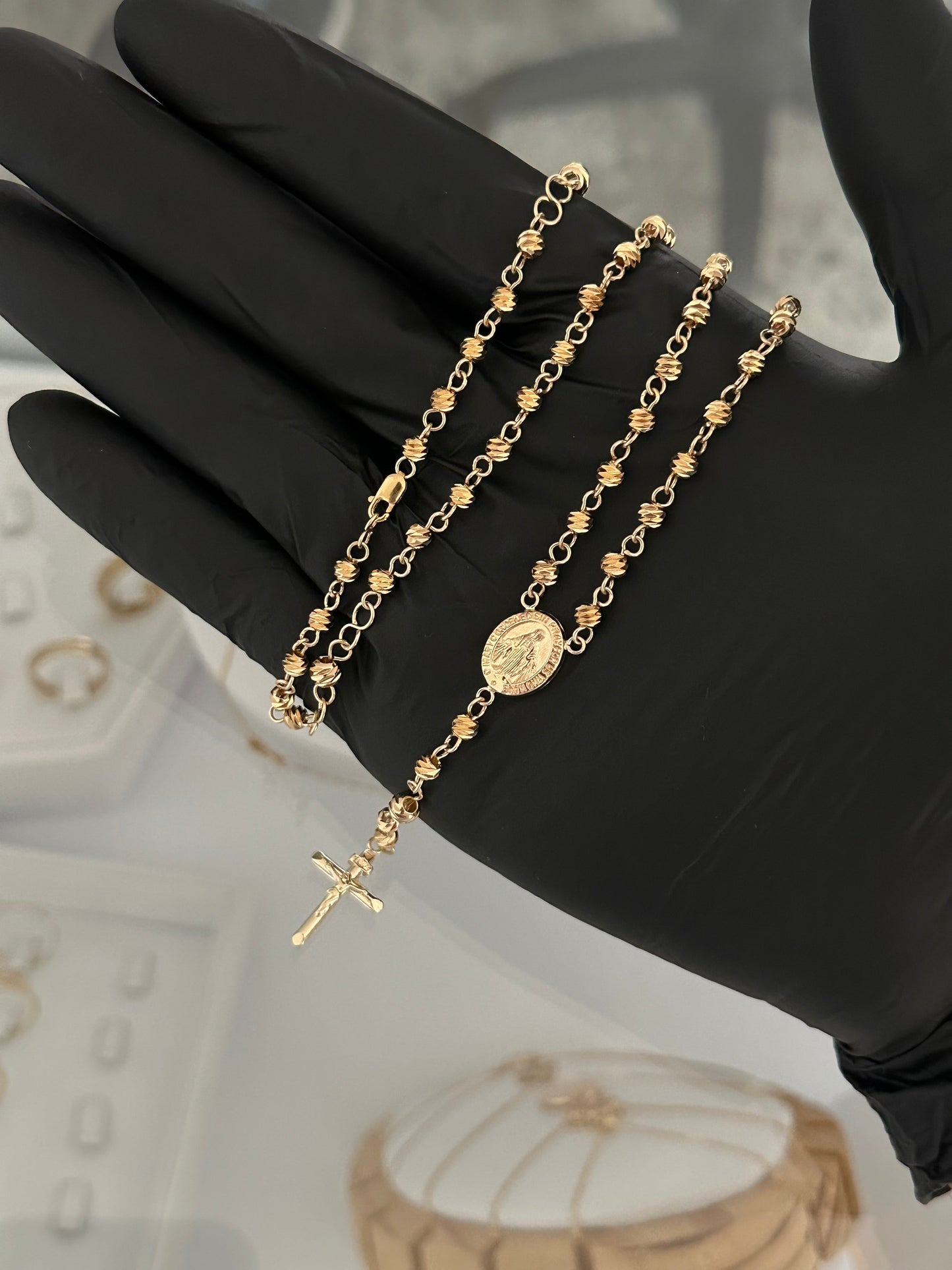 Rosario dama balin 4mm diamantado (50cm)