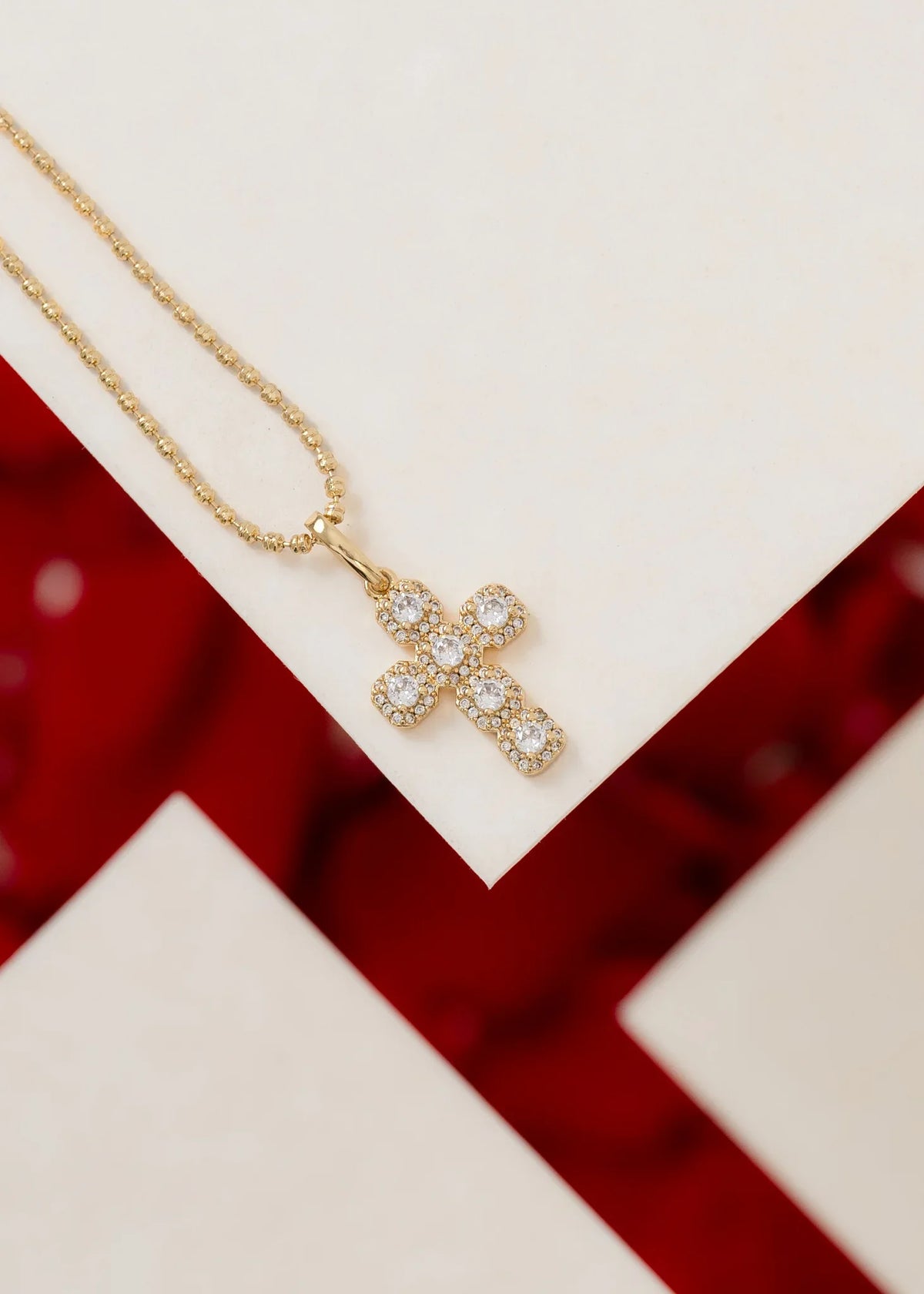 Cadena Militar Doble Delgada 45cms + Dije Charm Crystal