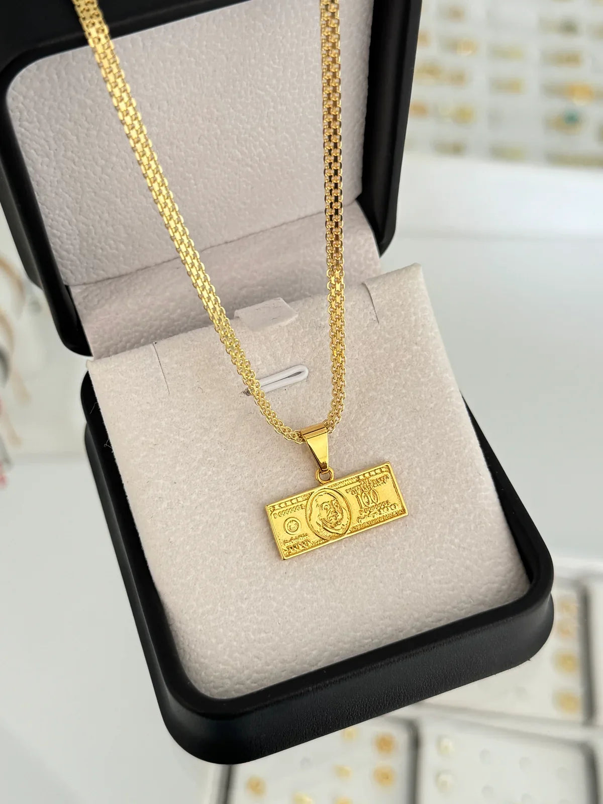 CADENA CHINA IT 3MM 65CMS + DIJE DÓLAR