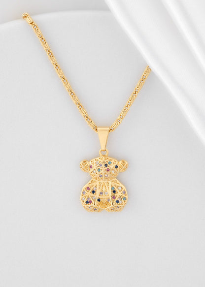 Cadena caracol gruesa 45cm + dije colors bear