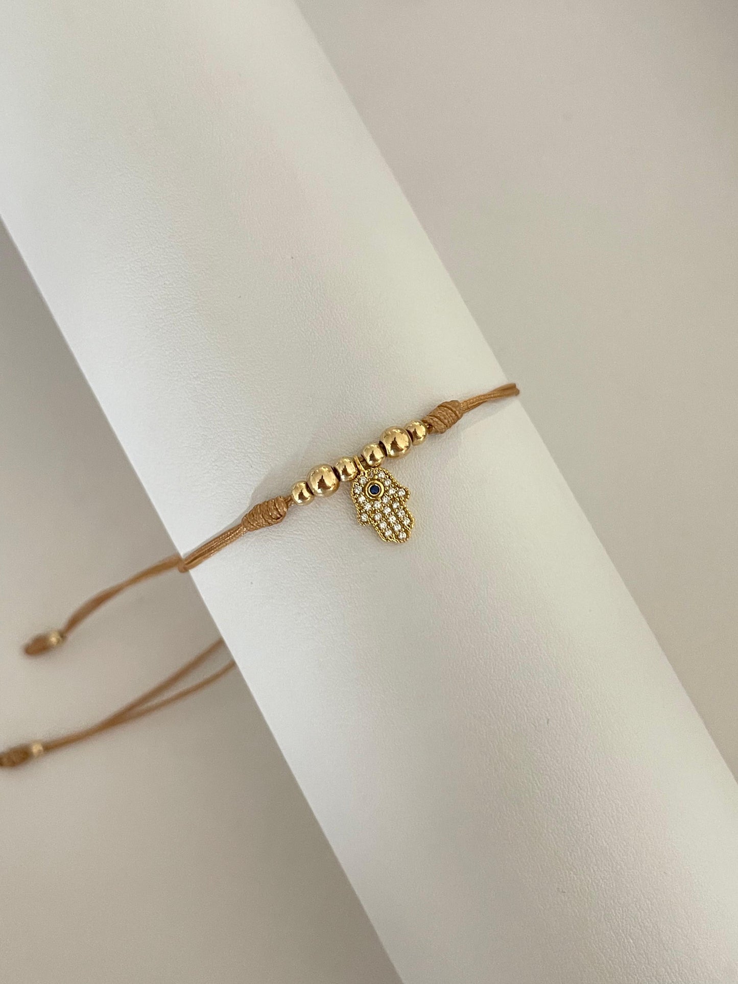 Pulsera mano hamsa (3mm, 4mm)