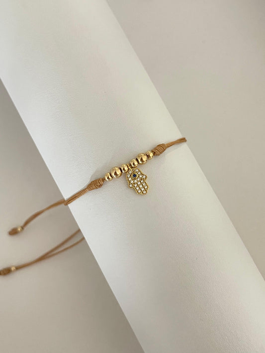 Pulsera mano hamsa (3mm, 4mm)