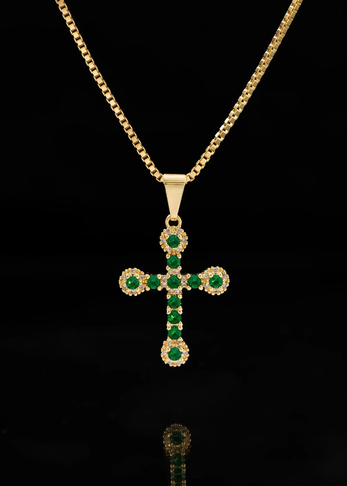 Cadena Veneciana Gruesa 65 Cms + Dije Emerald Love