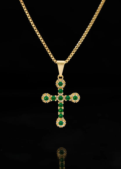 Cadena Veneciana Gruesa 65 Cms + Dije Emerald Love