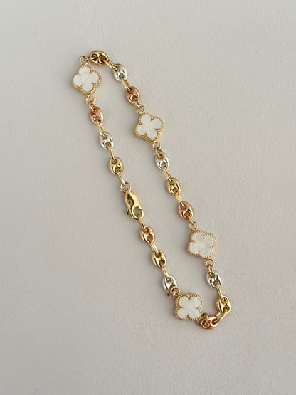 Esclava trebol blanco mini exclusive