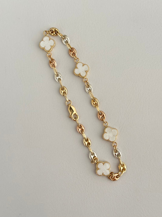 Esclava trebol blanco mini exclusive