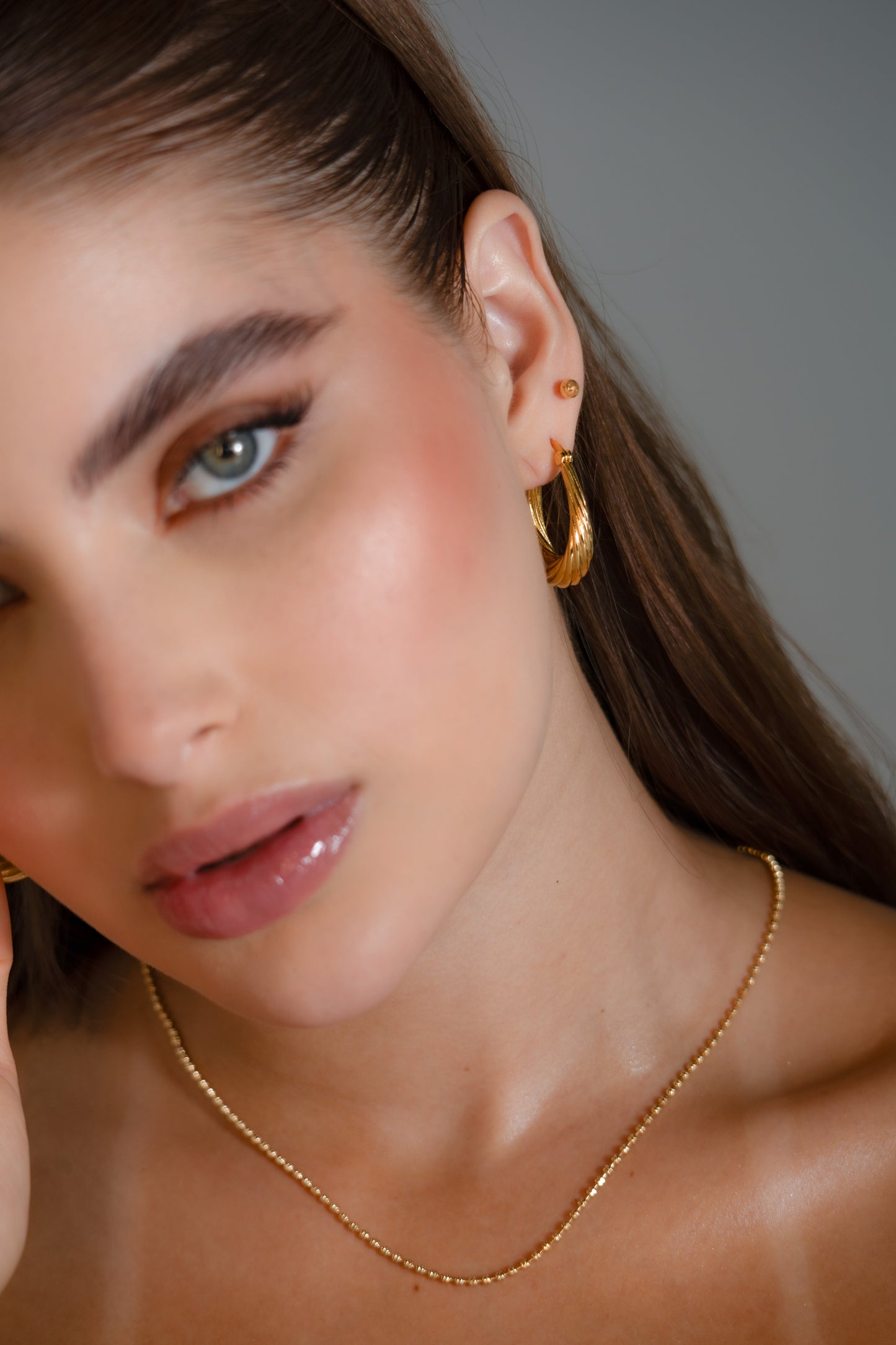 Cadena militar doble delgada 45cm