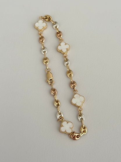 Esclava trebol blanco mini exclusive