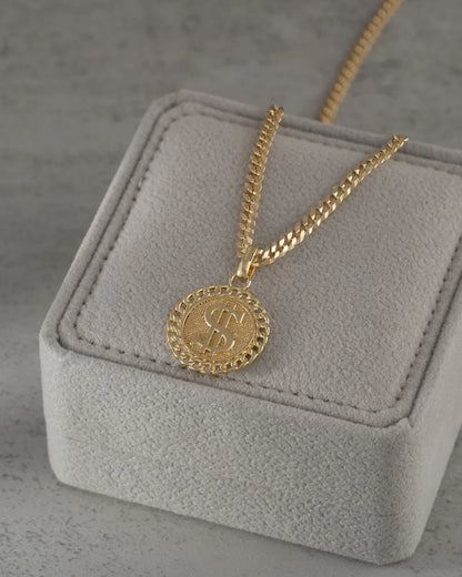 CADENA CUBAN LINK IT 3.1MM 65CM + DIJE SIGNO PESO