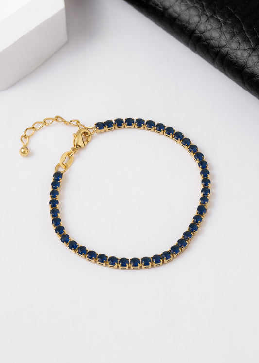 esclava Circonias Azul Unisex 16 Cms + Extenso