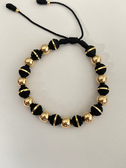 Pulsera balin y neopreno argollado (8mm)