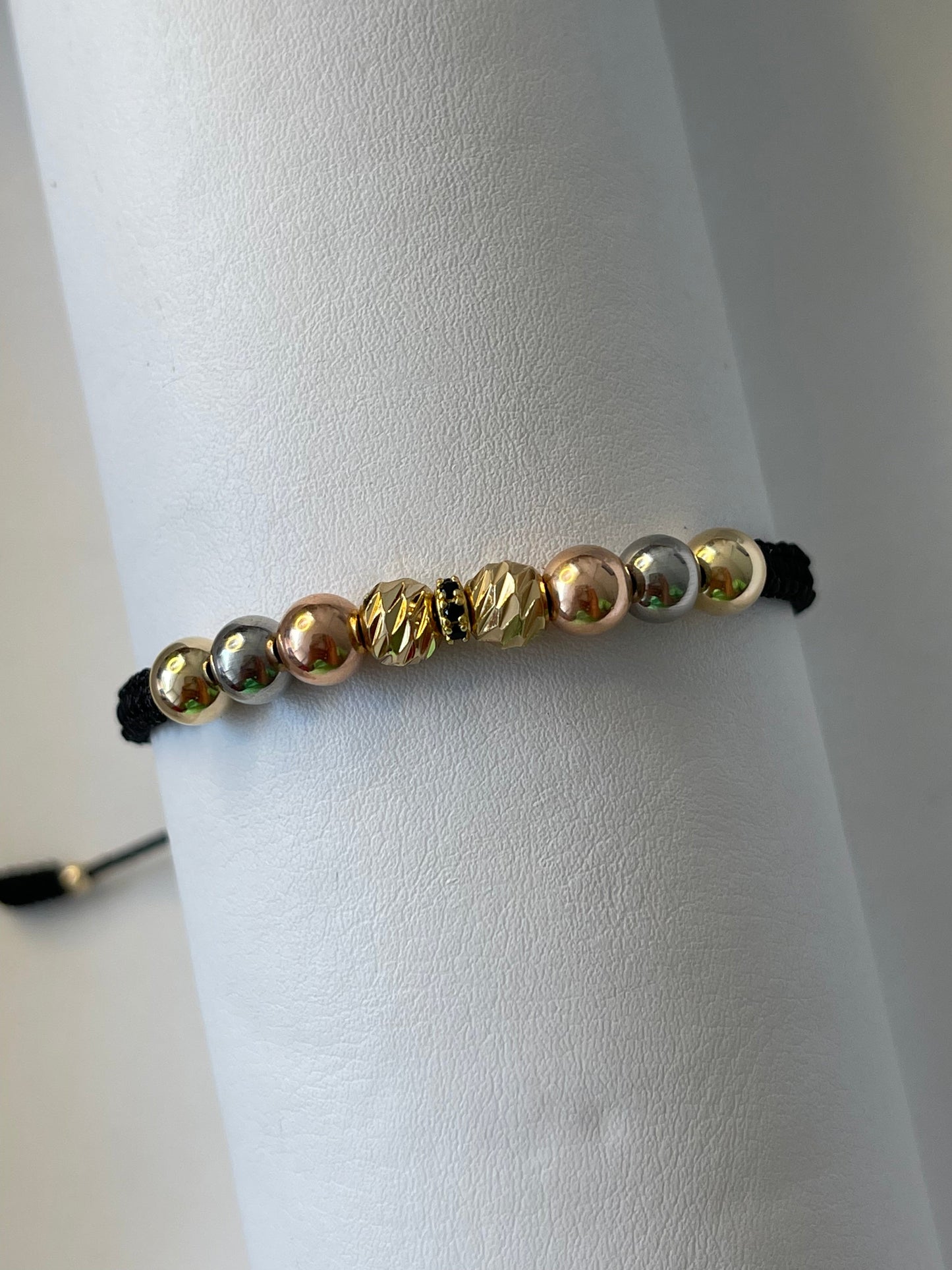 Pulsera 3 oros diamantada ✨ (6mm)