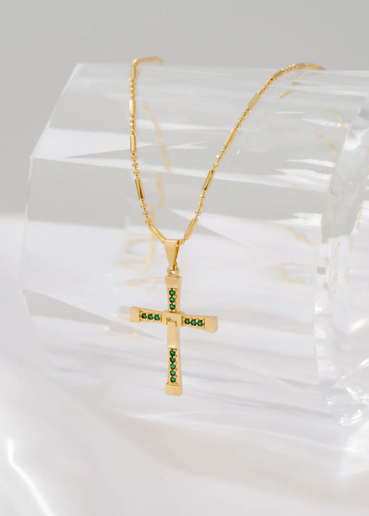 Cadena Canutillo Militar 65 Cms + Dije Cruz Toretto Verde