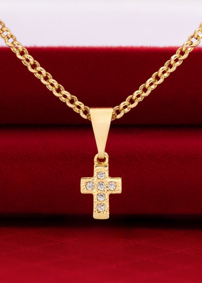Dije Mini Cruz con Circones Cristal