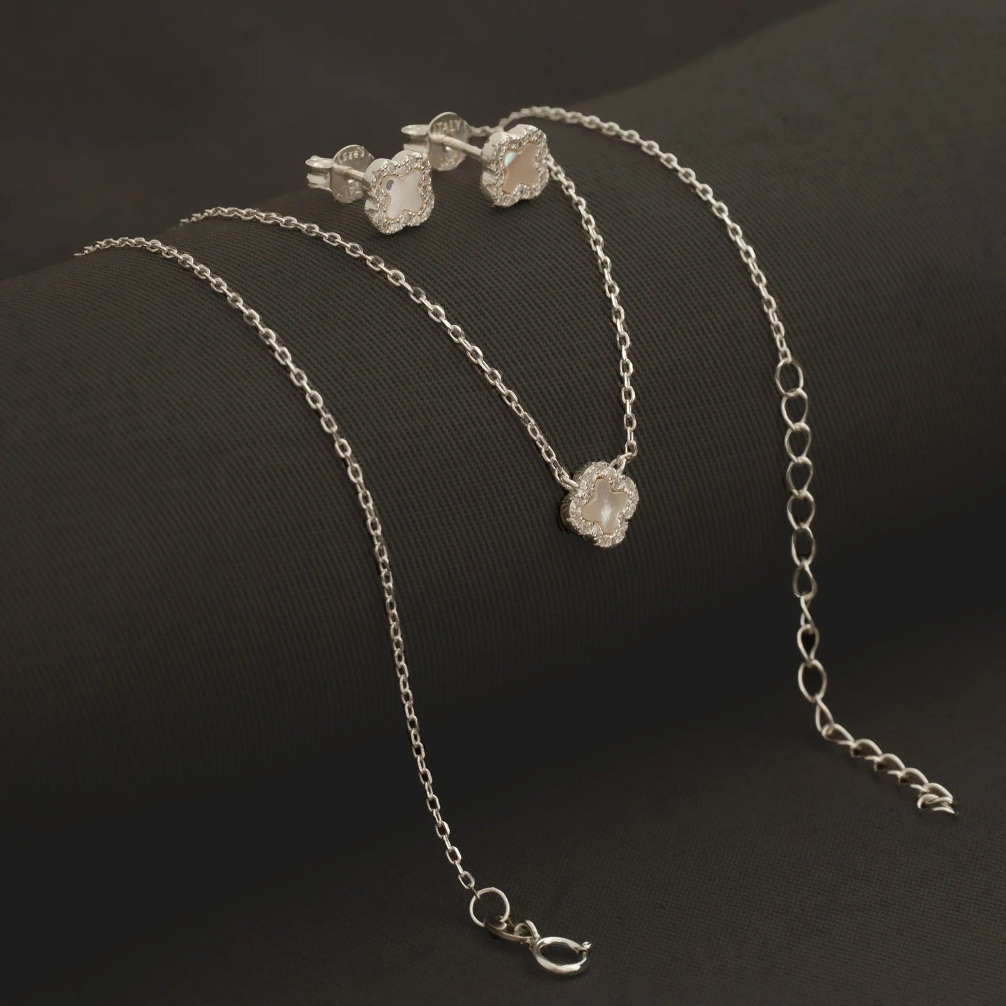 Conjunto Clover Nacar 0,7 mm 40 Cms + Ext Plata ley 925