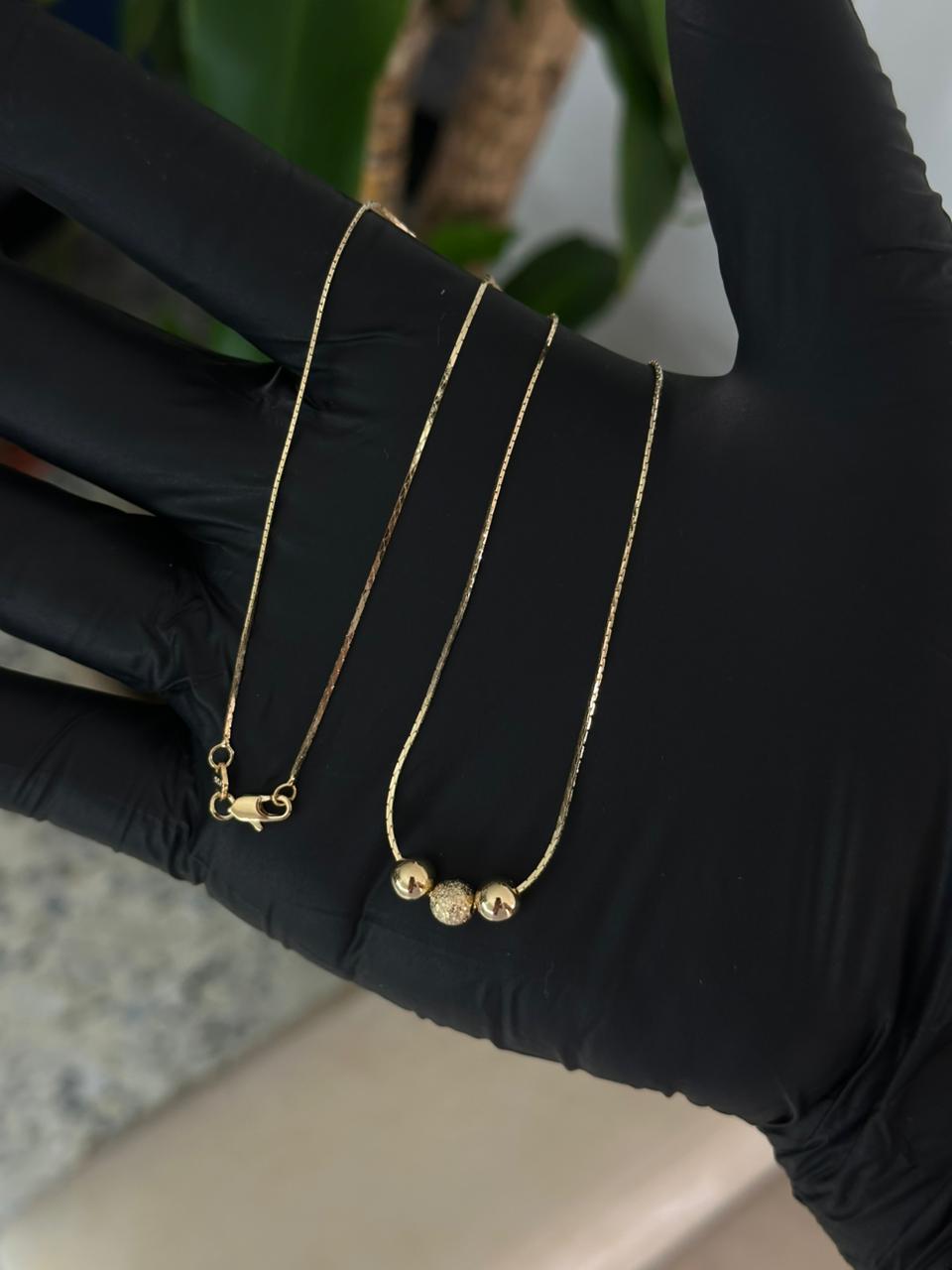 Cadena tejido avena 0.5mm 45cm/balin 6mm exclusive