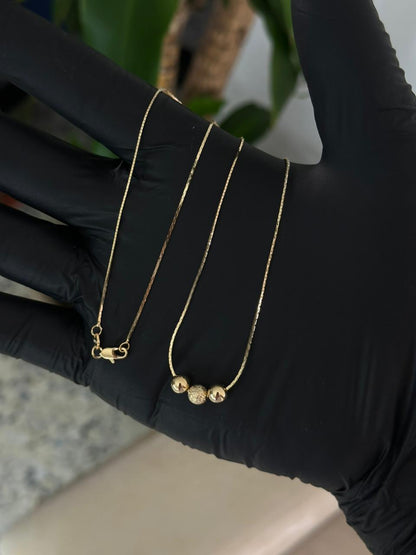 Cadena tejido avena 0.5mm 45cm/balin 6mm exclusive