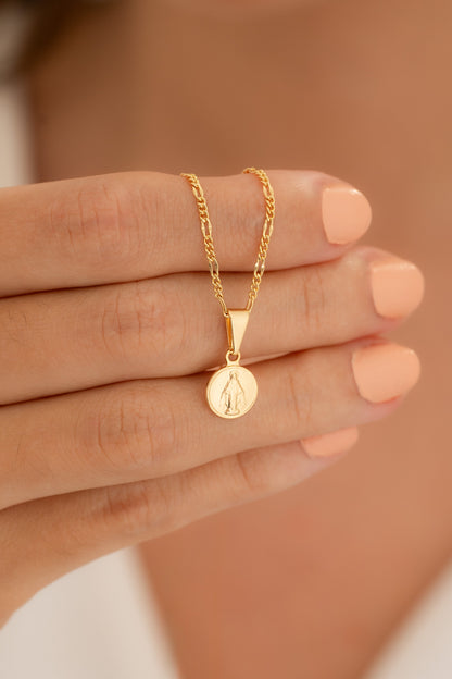 Cadena 3x1 1.6 mm 45 cm + Dije milagrosa red