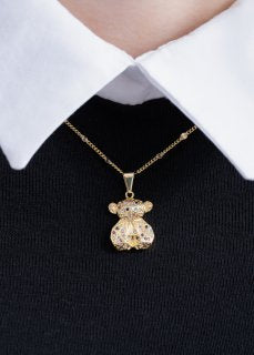 Cadena Cubana sol  ( 45cms ) + Dije Colors Bear