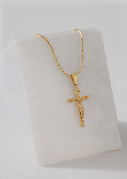 Cadena cordón cuadrado 1mm 65cm + Dije Madero Pequeño