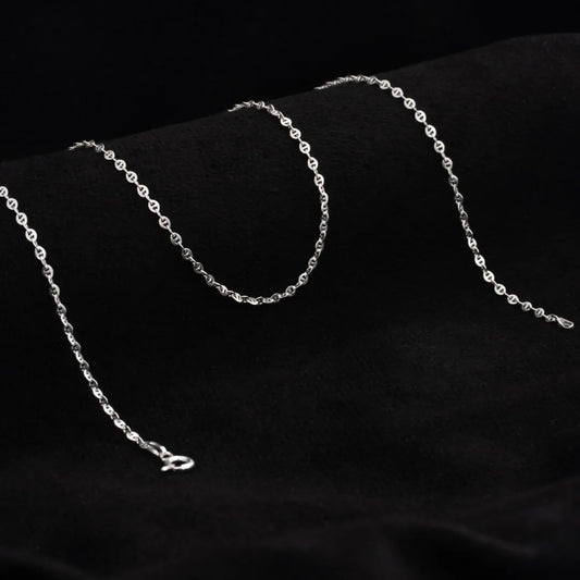 Cadena escalera ovalada plana 2mm (45Cms), plata ley 925