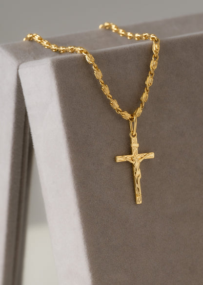 Cadena caracol gruesa 65cm + madero pequeño