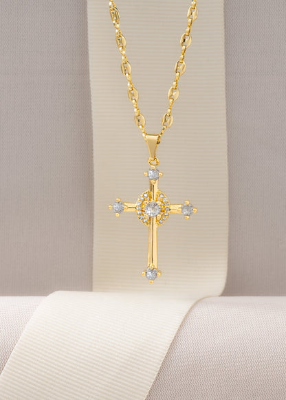 Cadena Gucci 45 Cms + Dije Cruz Cristal