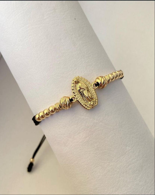 Pulsera Virgen guadalupe tallada (6mm,4mm)