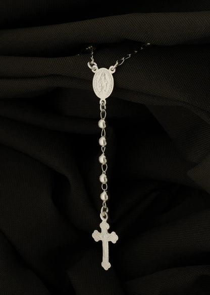 Rosario Milagrosa 55 Cms Plata ley 925