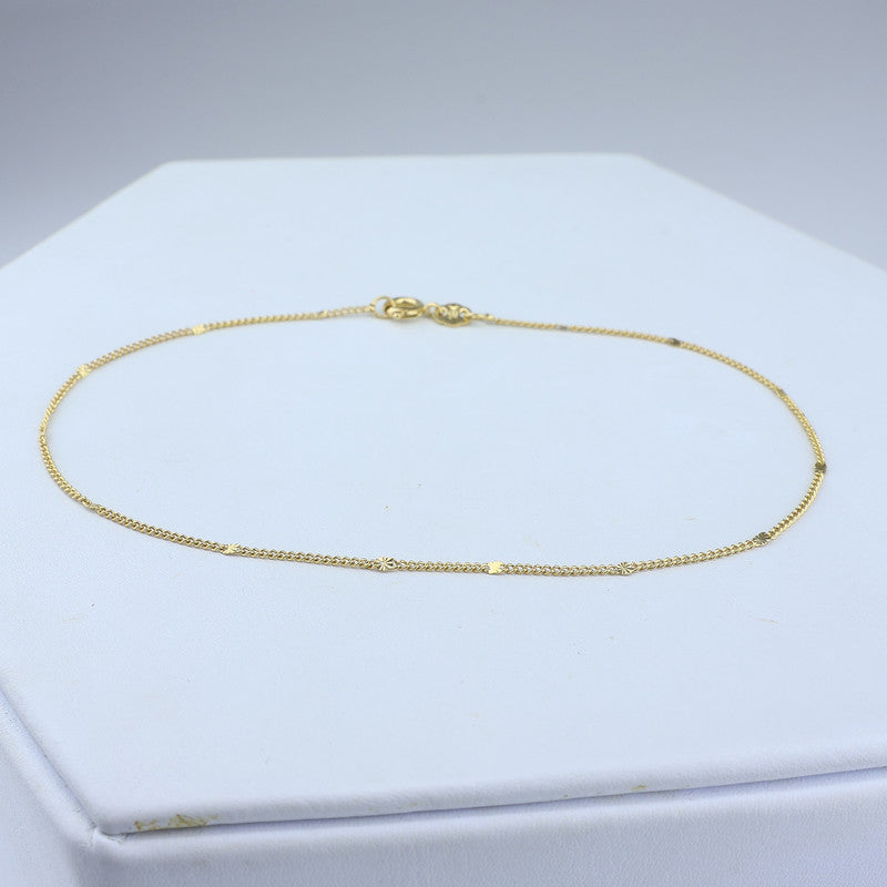 TOBILLERA CUBANA DIAMANTADA 1MM 24CM 709088A205 - 3297