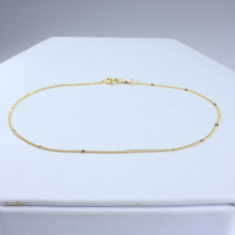 TOBILLERA CUBANA DIAMANTADA 1MM 25CM 709034A209 - 3294